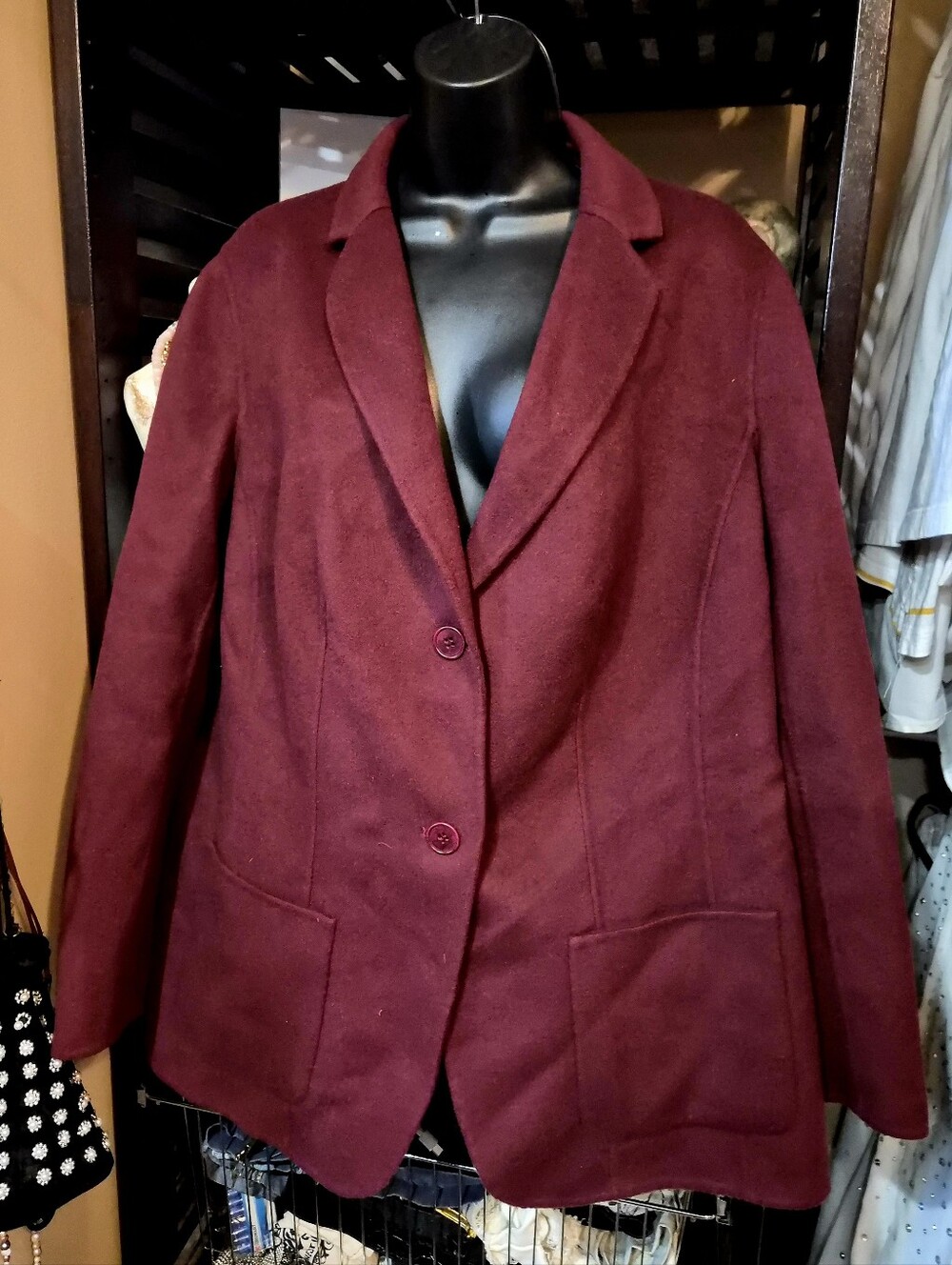 Talbots Wool Blazer Size 14W Soft Warm Classic Career Front Pockets